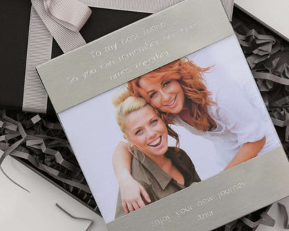 Engraved photo frame- Own Handwriting Frame engraved with your message by Wedding Charm Gifts