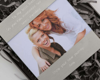 Engraved photo frame- Own Handwriting Frame engraved with your message by Wedding Charm Gifts