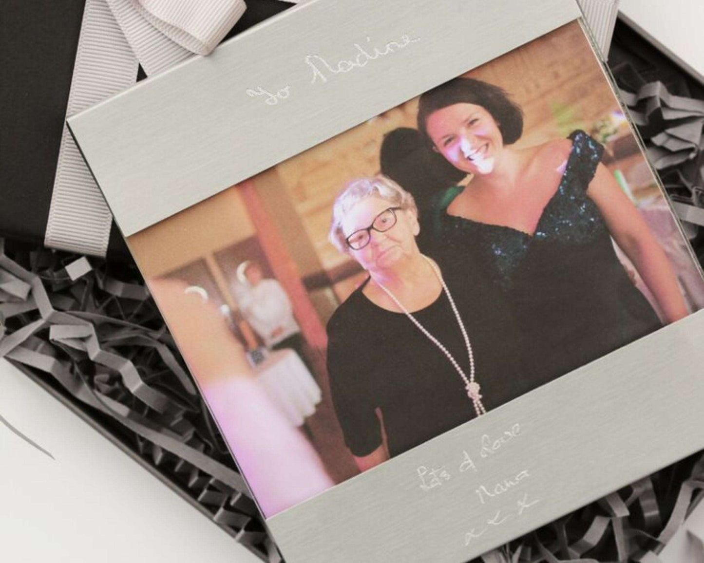 Engraved photo frame- Own Handwriting Frame engraved with your message by Wedding Charm Gifts