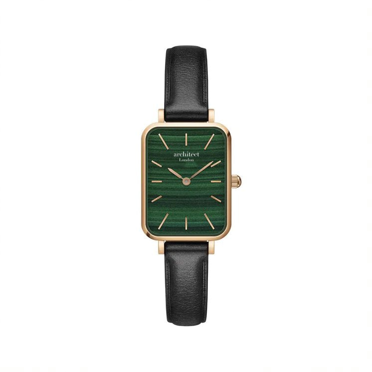 Women's Lillie in Pine Green- Modern Font Watch engraved with your message by WeddingCharmGifts