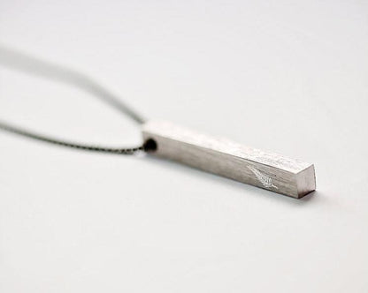 Brushed Bar Necklace- Modern Font Necklace engraved with your message by Wedding Charm Gifts