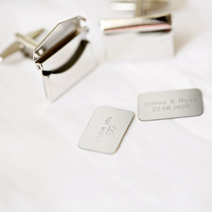 Secret Message Envelope Cufflinks in Modern Font Cufflinks engraved with your message by Wedding Charm Gifts