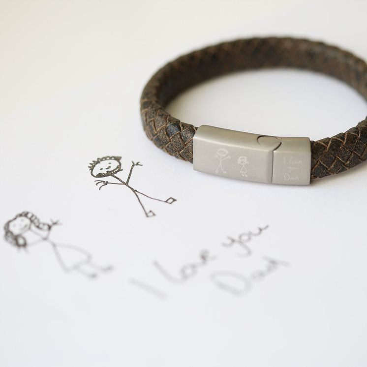 Antique Rustic Style Bracelet- Own Handwriting Bracelet engraved with your message by Wedding Charm Gifts