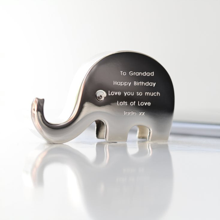 Elephant Phone Holder- Modern Font Phone Stand engraved with your message by Wedding Charm Gifts