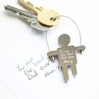 Sally & Sam Keychains- Own Handwriting Keychain engraved with your message by Wedding Charm Gifts