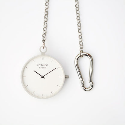 Modern Pocket Watch in Silver- Modern Font Pocket Watch engraved with your message by WeddingCharmGifts