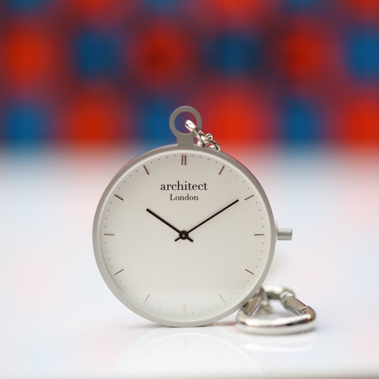 Modern Pocket Watch in Silver- Modern Font Pocket Watch engraved with your message by WeddingCharmGifts