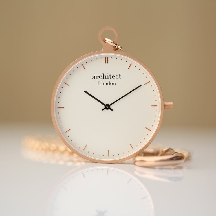 Modern Pocket Watch in Rose Gold- Modern Font Pocket Watch engraved with your message by WeddingCharmGifts