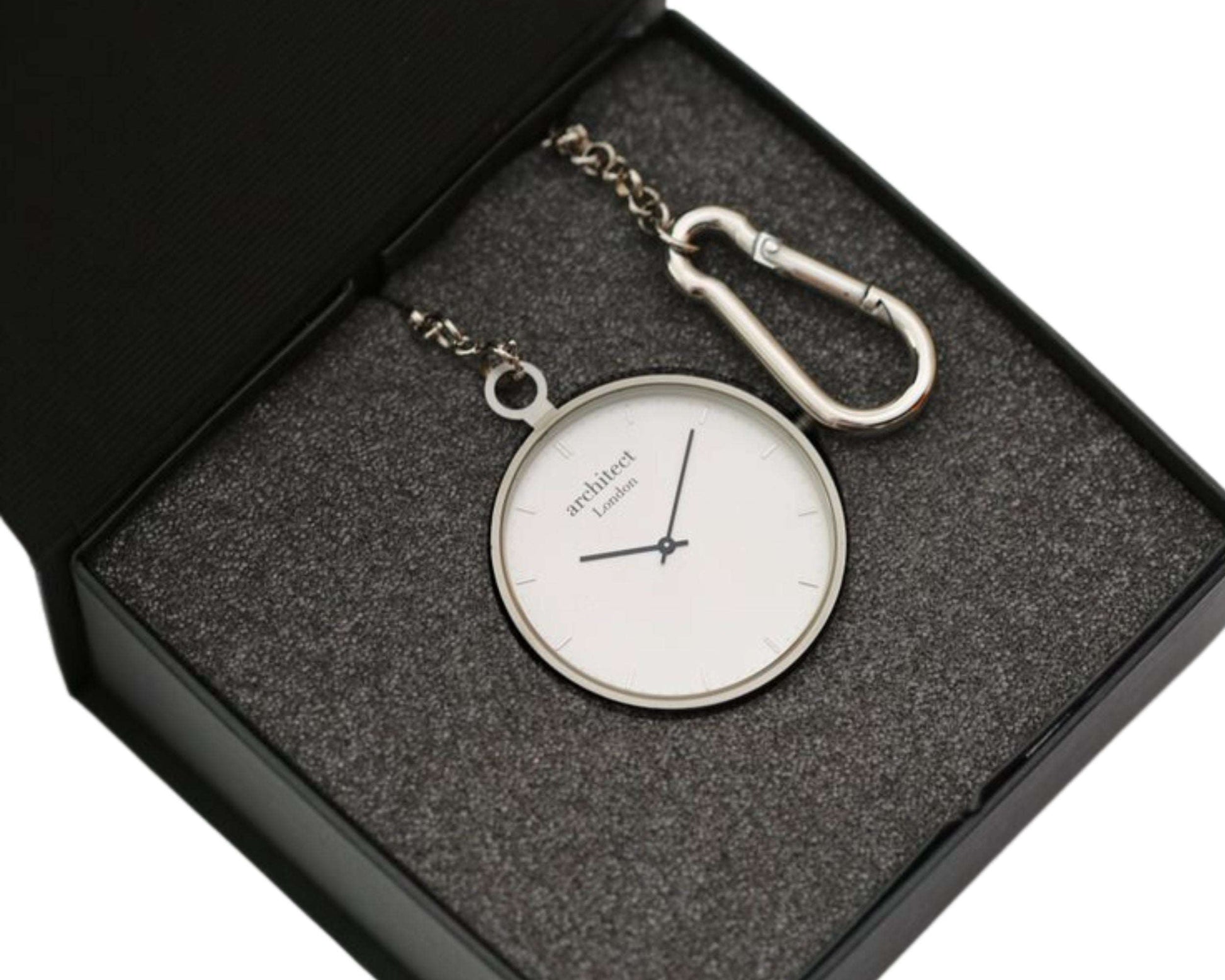 Modern Pocket Watch in Silver- Modern Font Pocket Watch engraved with your message by WeddingCharmGifts